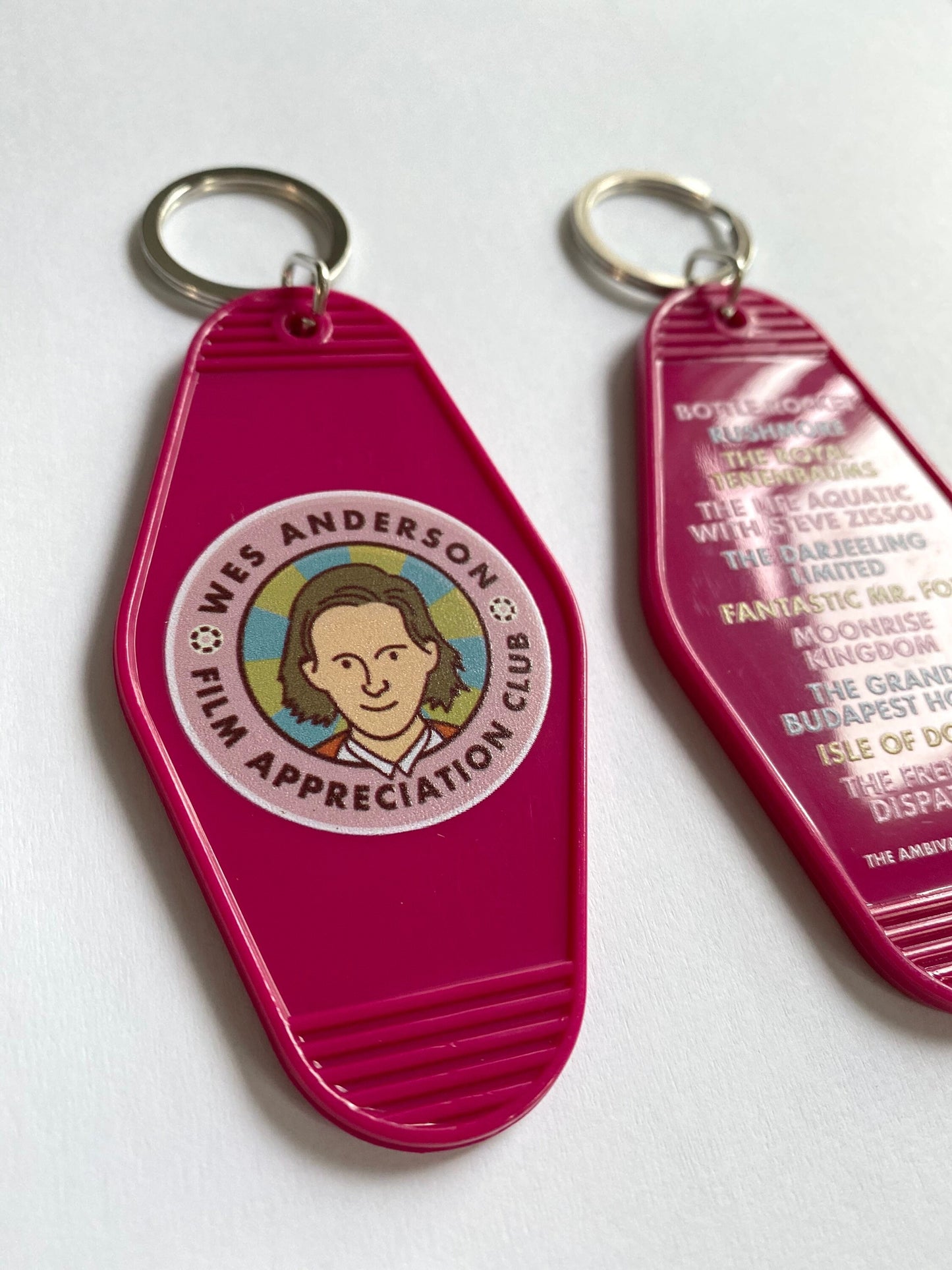 Wes Anderson Film Appreciation Club Motel Key Fob Set - The Ambivalent Press