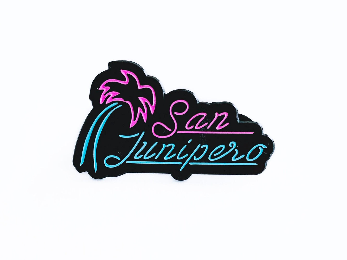 San Junipero Black Mirror Inspired Enamel Pin - The Ambivalent Press