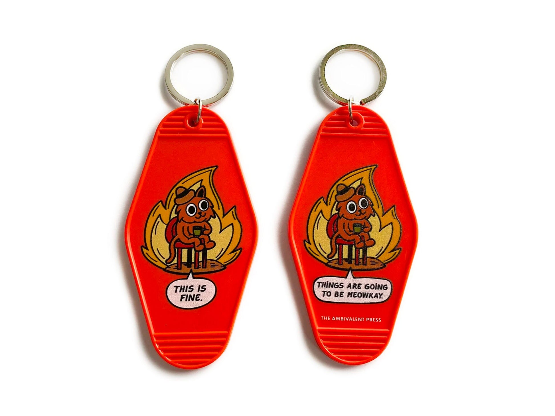 This is Fine Cat Motel Key Fob - The Ambivalent Press