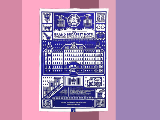 Budapest Hotel Tea Towel Poster - The Ambivalent Press