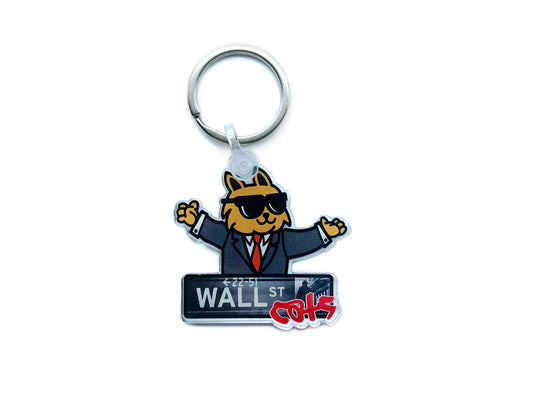 Wall Street Cats Meme Keychain - The Ambivalent Press