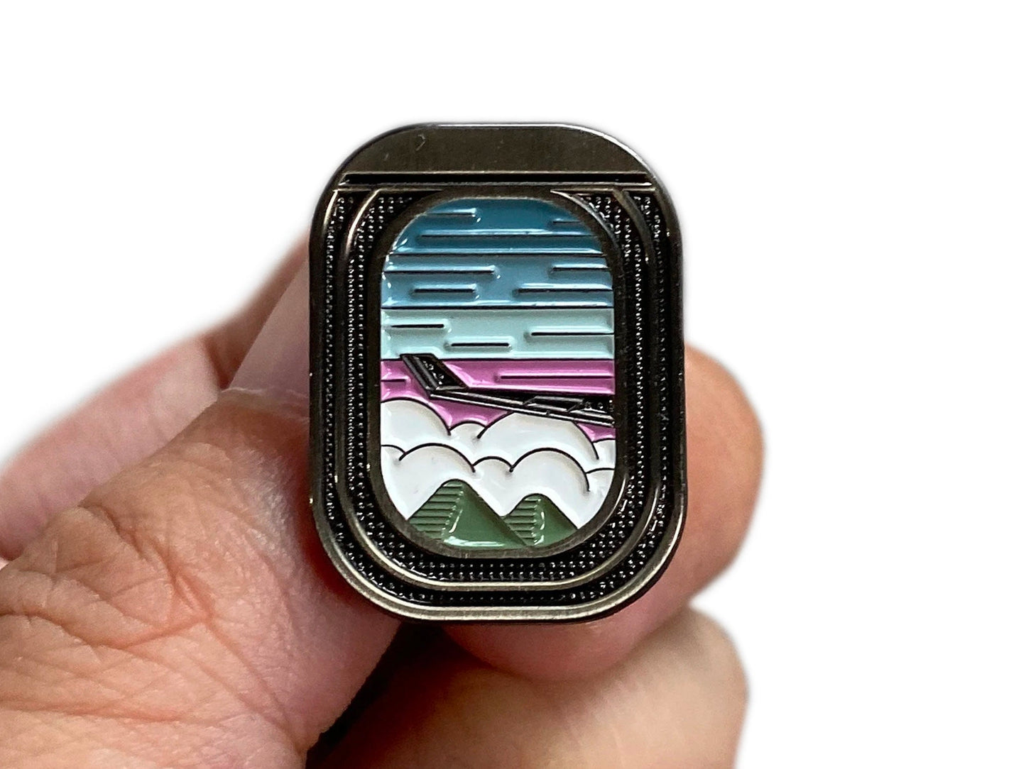 Plane Window Enamel Pin - The Ambivalent Press