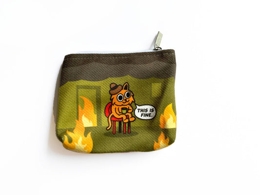 This Is Fine Cat Mini Pouch - The Ambivalent Press