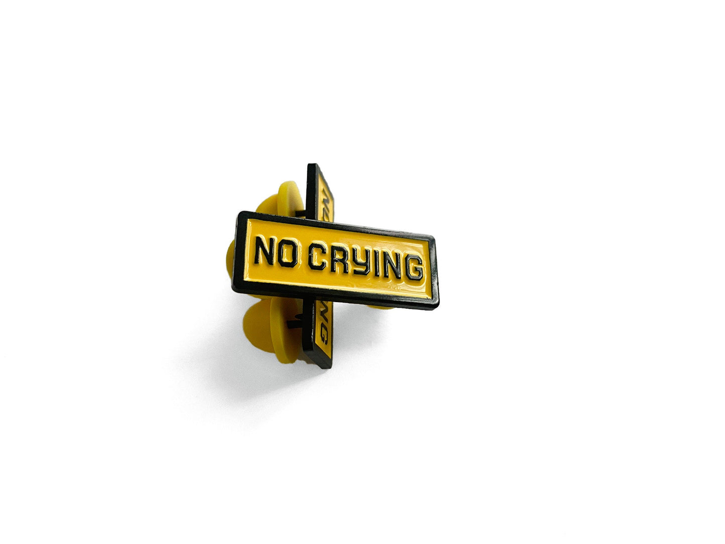 No Crying Enamel Pin - The Ambivalent Press