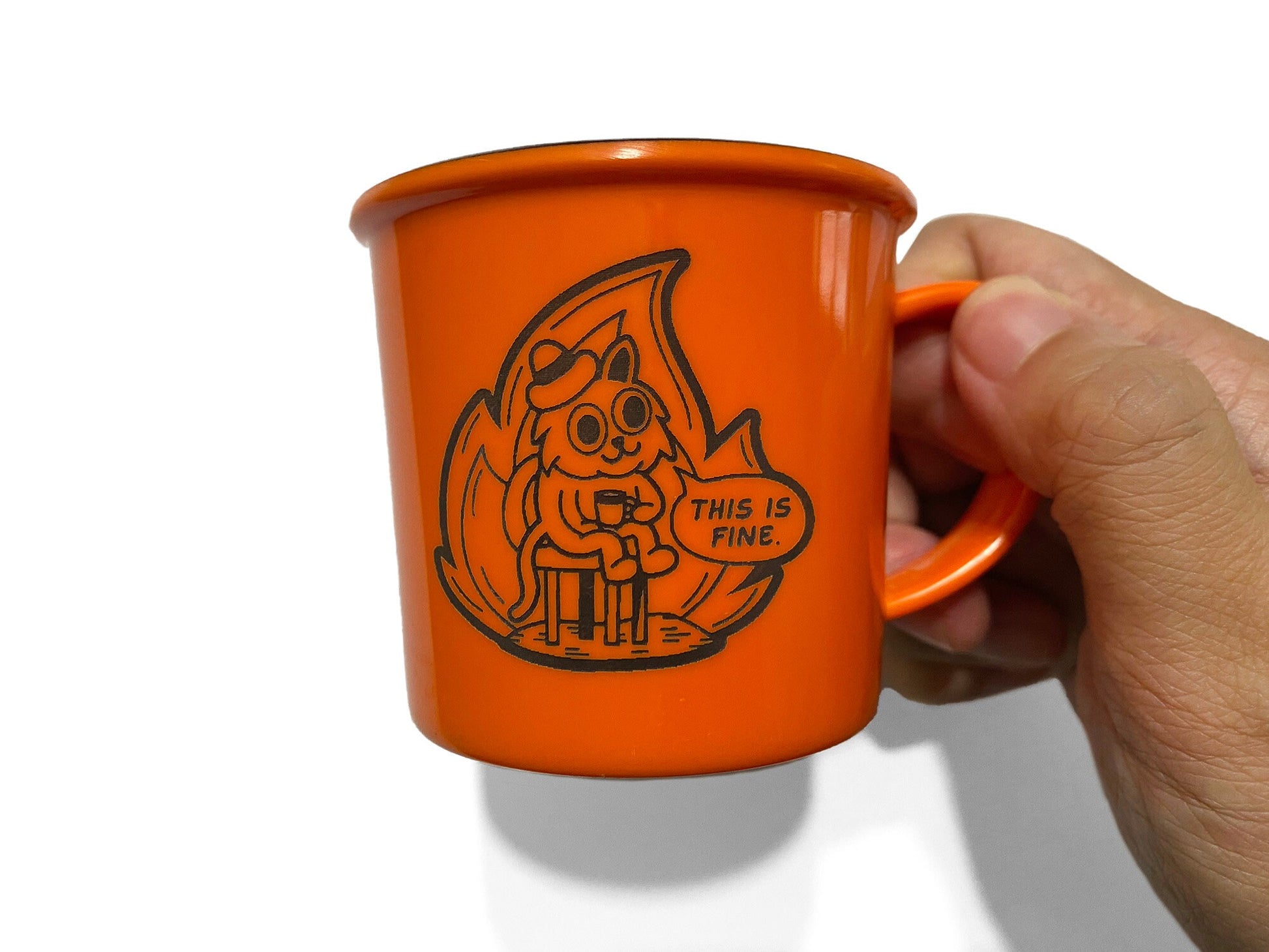 This Is Fine Cat Mini Mug - The Ambivalent Press