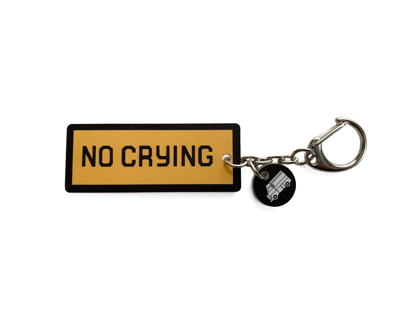 No Crying Acrylic Keychain - The Ambivalent Press