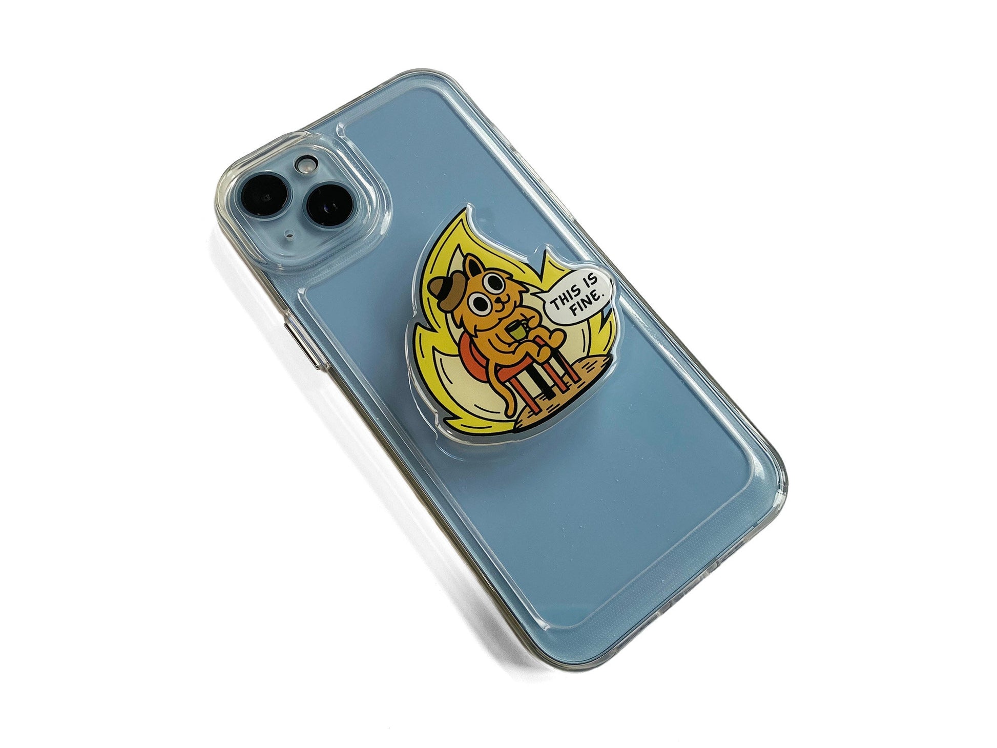 This Is Fine Cat Phone Stand - The Ambivalent Press