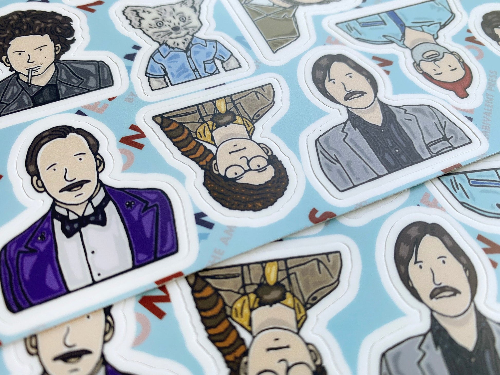 Characters of Wes Anderson Movies Sticker Sheet - The Ambivalent Press